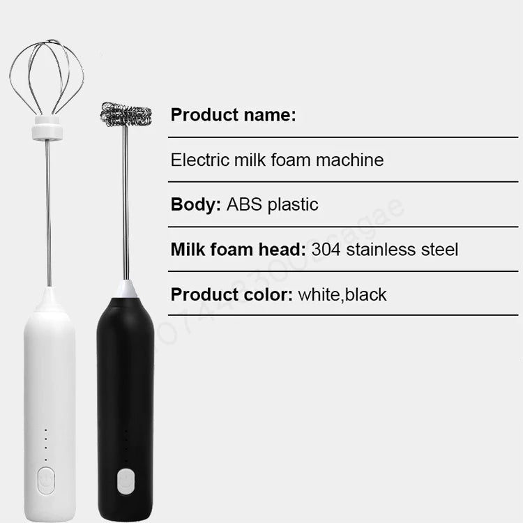 Wireless Milk Frother Electric Type-C Handheld Blender Stainless Steel Mini Coffee Maker Whisk Mixer For Coffee Cappuccino Cream Beauty World Shop
