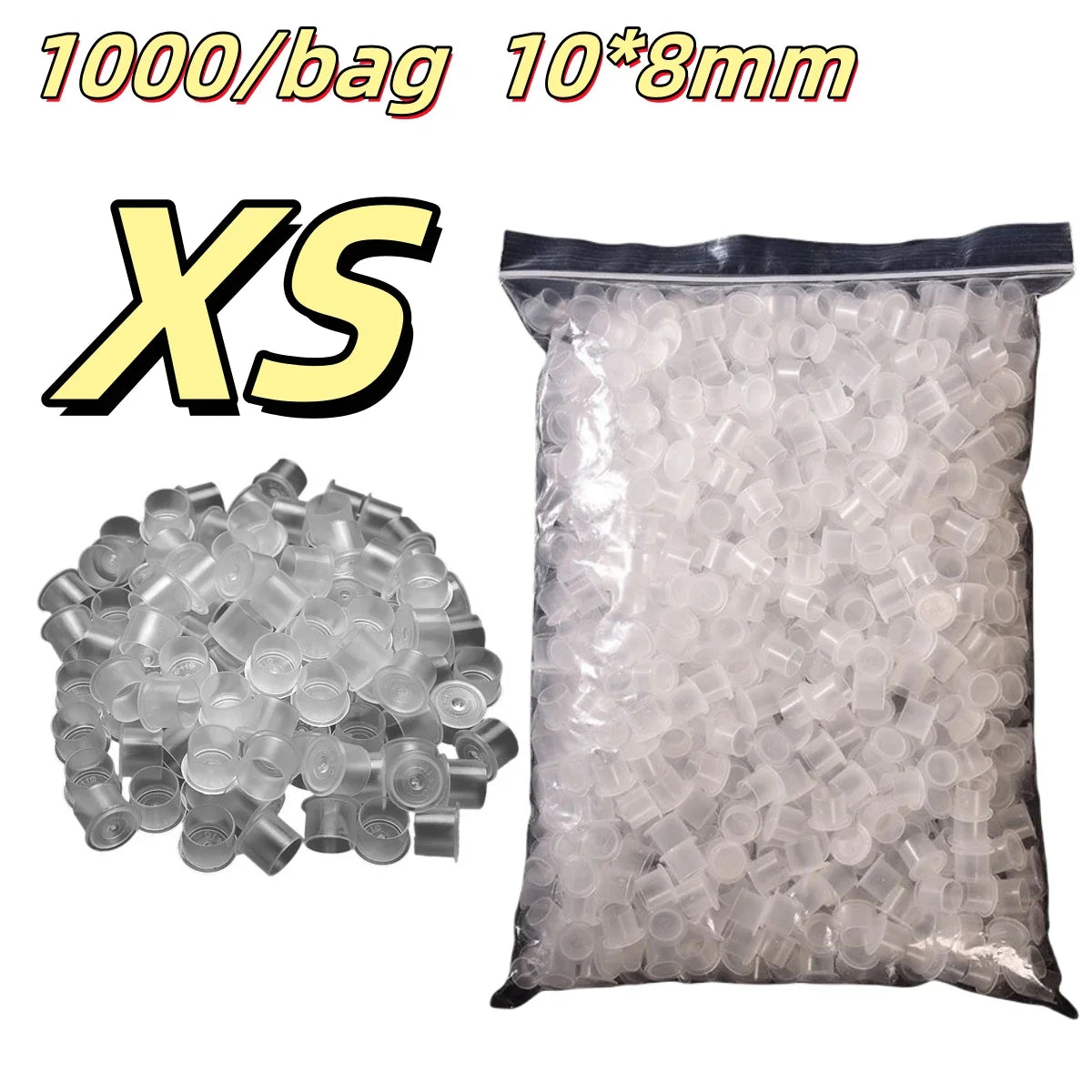 ROKYO 1000PCS Disposable Steady Tattoo Ink Cups Plastic Pigment Clear Holder Container Caps Permanent Makeup Microblading Supply Beauty Trend Shop