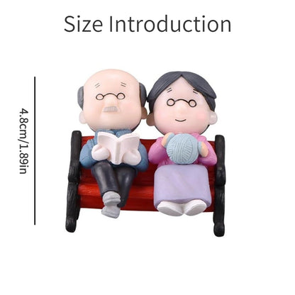 Mini Couple Figures Grandma Grandpa Sweety Lovers Old Couple Ornament for Fairy Garden Figurines Miniature Home Decoration Beauty World Shop