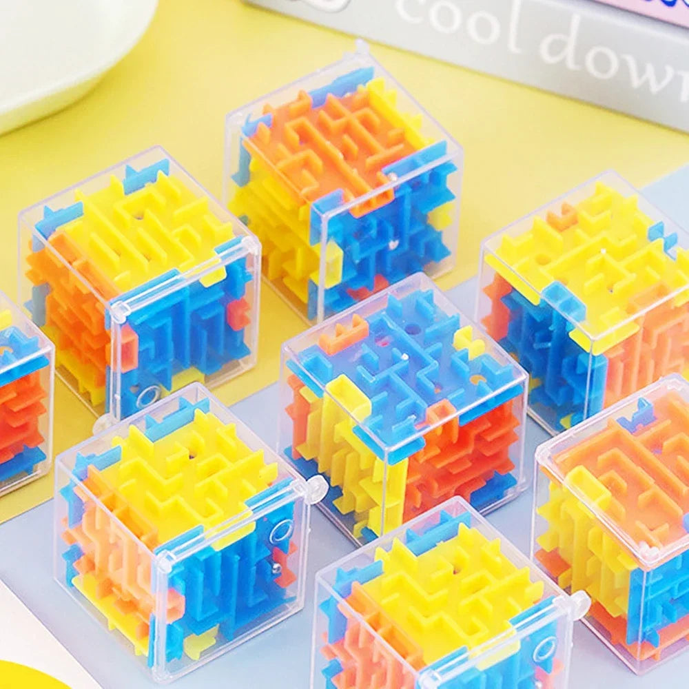 mini 3D Maze Magic Cube Six-sided Transparent Puzzle Speed Cube Rolling Ball Cubes Maze Toys For Children Stress Reliever Toys Beauty Fashion