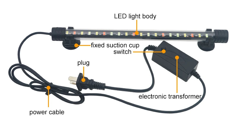 Waterproof LED Aquarium Light Fish Tank Underwater Lamp Clip Light Aquariums Decor Lighting Submersible Lamp Plant Grow 220-240V Beauty World Shop