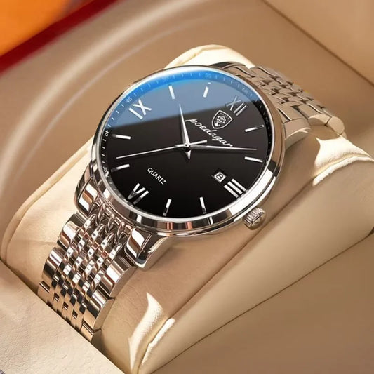 POEDAGAR Luxury Sports Men's Wristwatch Stainless Steel Waterproof Date Man Watch High Quality Casual Fashion Quartz Men Watches Beauty World Shop