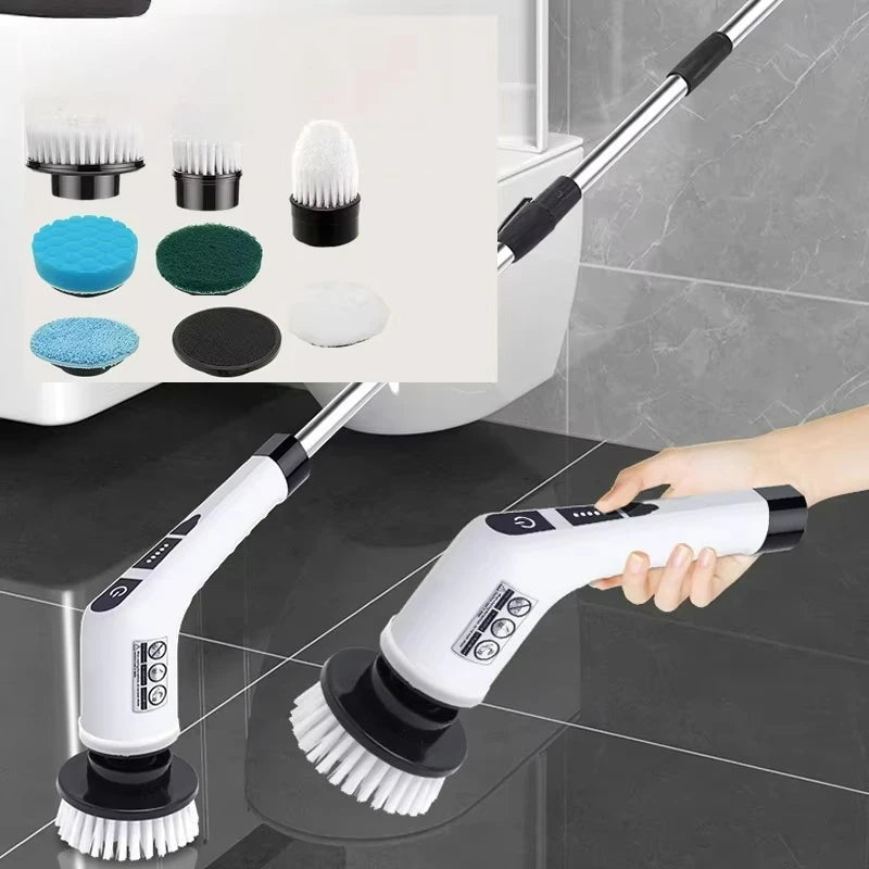 HOMEFISH Cordless Spin Scrubber Electric Cleaning Brush for Bathroom Kitchen Toilet Multipurpose Household Cleaning Tool Beauty World Shop
