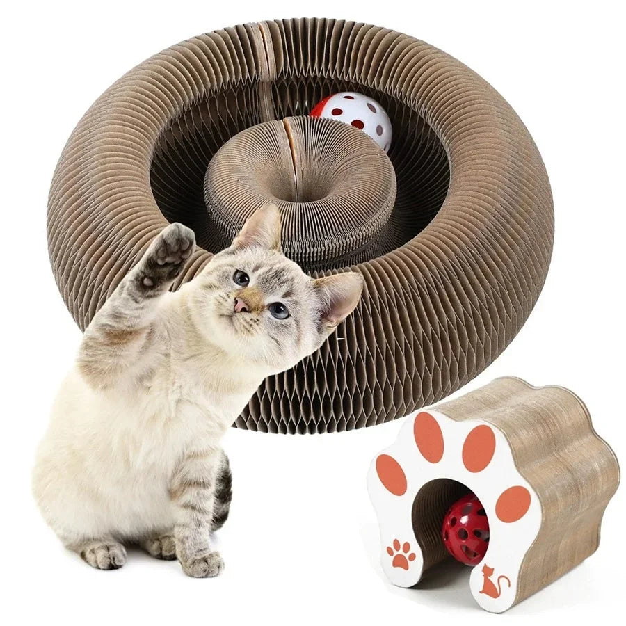 Organ Cat Scratch Board, Wear-resistant and Shavings Resistant, Cat Toy, Corrugated Paper Scratch Board with Bell