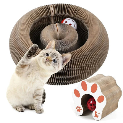 Organ Cat Scratch Board, Wear-resistant and Shavings Resistant, Cat Toy, Corrugated Paper Scratch Board with Bell