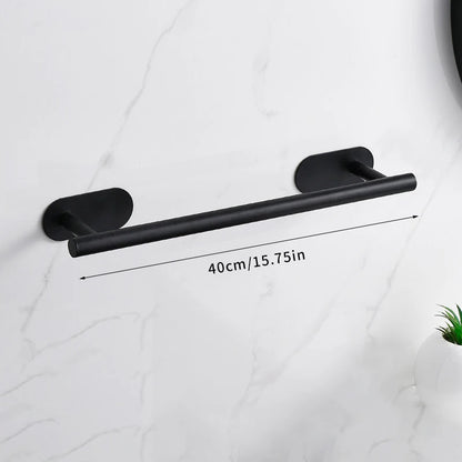 40cm Stainless Steel Bathroom Towel Rack No Drilling Self Adhesive Wall-Mounted Towel Clothes Shelf Holder Hanger Home Bath Rack Beauty World Shop