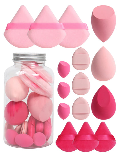 Spring 15 Cans,3 Loose Powder Puffs & 3 Mini Loose Powder Puffs & 3 Mini Makeup Eggs & 3 Mini Air Cushion Puffs, Foundation Mix