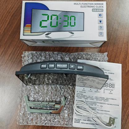 Electronic Alarm Clock Noiseless Design Digital LED Large Display Mirror Electronic Clock Digital Alarm Clock LED Mirror Clocks Beauty World Shop