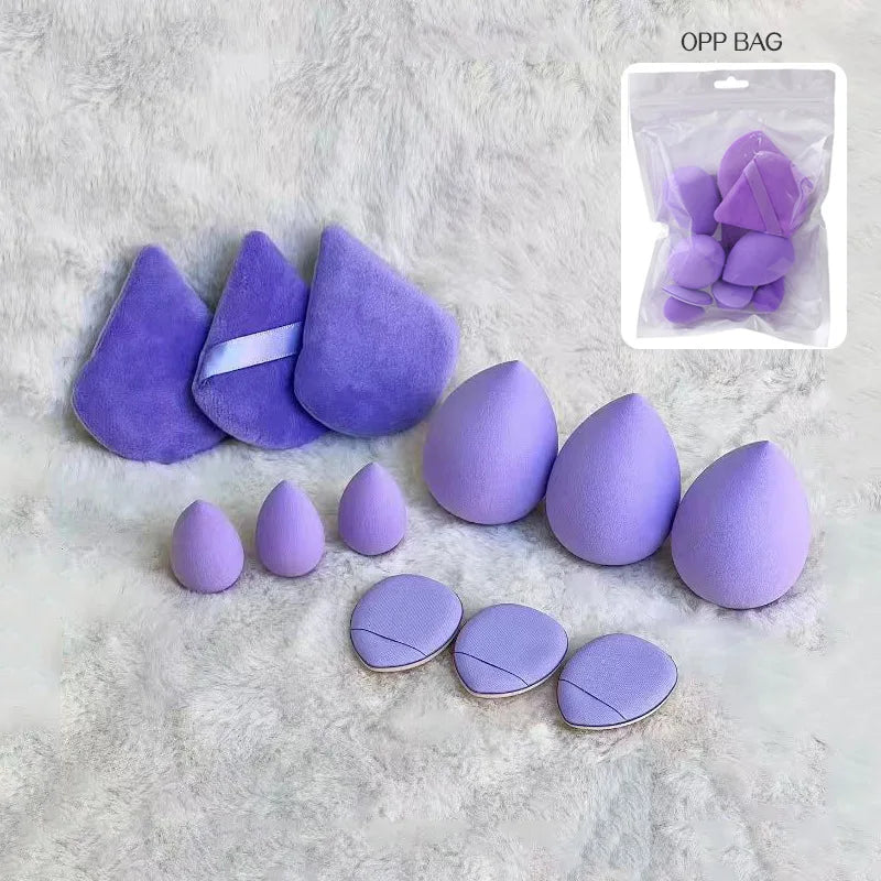12Pcs All-Purpose Makeup Sponge Set Cosmetic Blender Beauty Eggs Velvet Triangle Powder Puff Finger Puffs Make Up Accessories Beauty World Shop