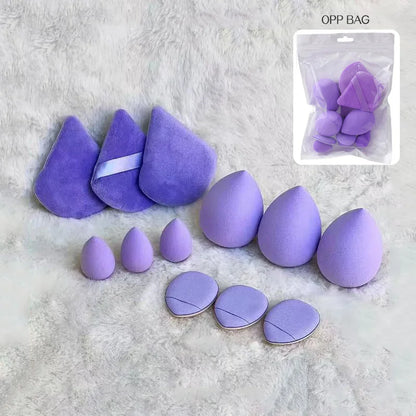 12Pcs All-Purpose Makeup Sponge Set Cosmetic Blender Beauty Eggs Velvet Triangle Powder Puff Finger Puffs Make Up Accessories Beauty World Shop
