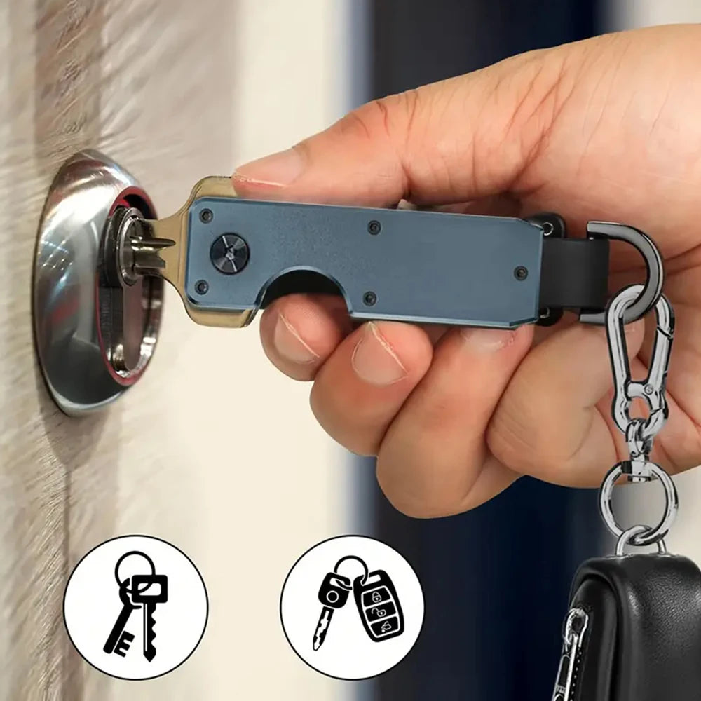 Minimalist Innovative Aluminum Alloy Compact Key Holder Key Rings Key Organizer Metal Key Holder 2-6 Keys Beauty World Shop