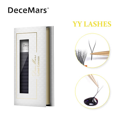 DeceMars YY Shape Black Brown Eyelashes Extensions Two Tip Lashes C/D Curl High Quality Idividual Beauty World Shop