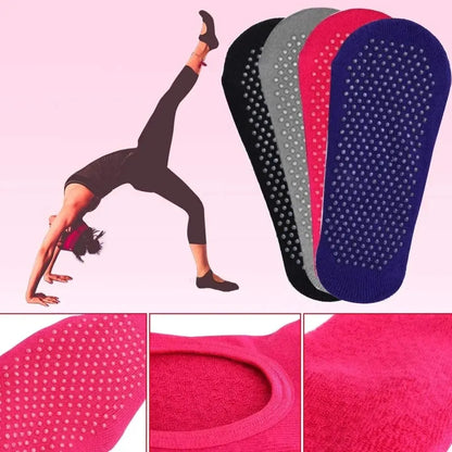 Backless Non-slip Fitness Yoga Socks Cotton Women Sport Pilates Socks Ballet Dance Slippers Barefoot Sock Workout for Gym Beauty World Shop
