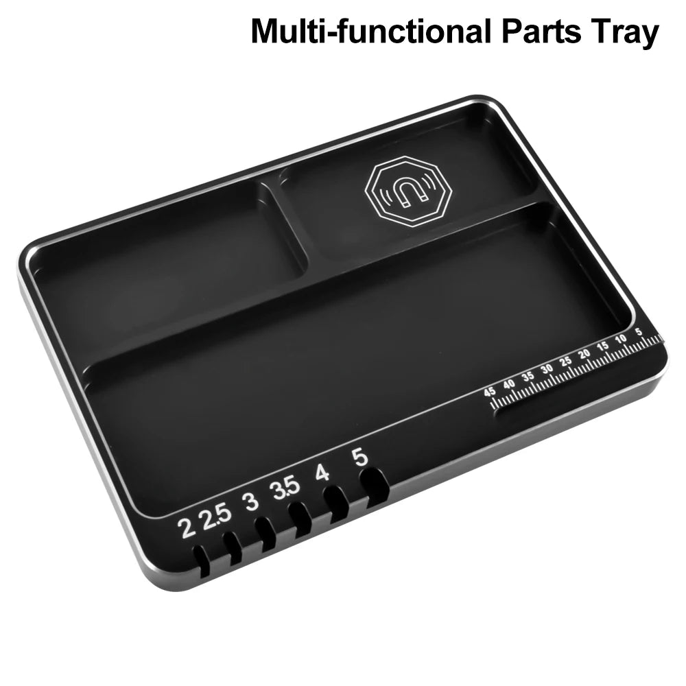 9IMOD RC Screw Tray with Magnetic Pad Aluminium Alloy Magnet Screws Disk Storage Plate for RC Airplane Car Boat Repair Tool Beauty Fashion