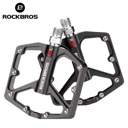 ROCKBROS MTB Cycling Ultralight Pedal Bike Bicycle Sealed DU Bearing Pedals Aluminum Alloy CRMO Non-slip Cleat Bike Part Pedals Beauty World Shop