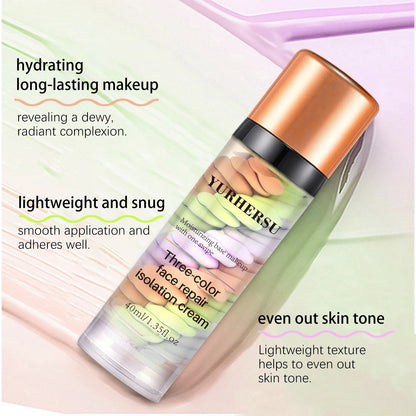 Three color press release cream concealer isolate makeup facial base brightening cream Beauty World Shop