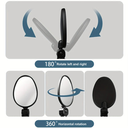 2PCS Bicycle Rearview Mirror 360 Degree Adjustable Rotatable Universal Cycling Handlebar Rear View Mirrors for MTB Road Bike Beauty World Shop