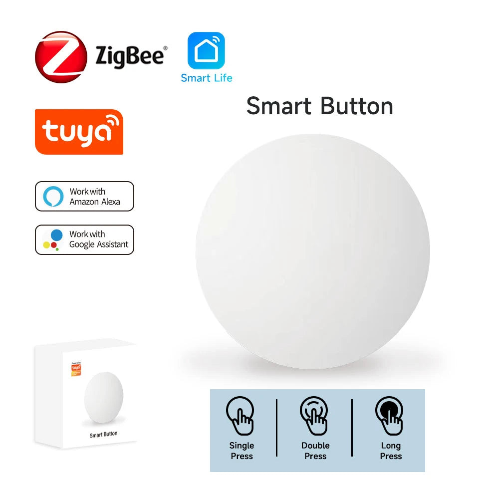 Tuya Zigbee Smart Push Button Wireless Switch Include Battery Remote Control Automation Scenario Switch Work with Zigbee Gateway Beauty World Shop