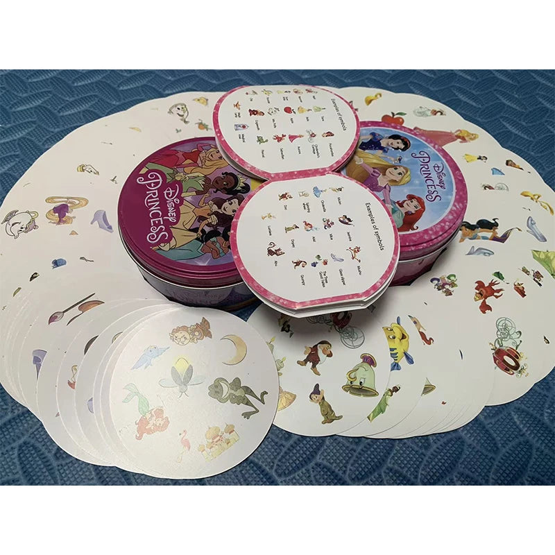 Disney Card Board Game 100th Anniversary Iron Box Card Frozen Princess 2 to 8 Player Family Holidays Camping Christmas Kids Gift Beauty World Shop