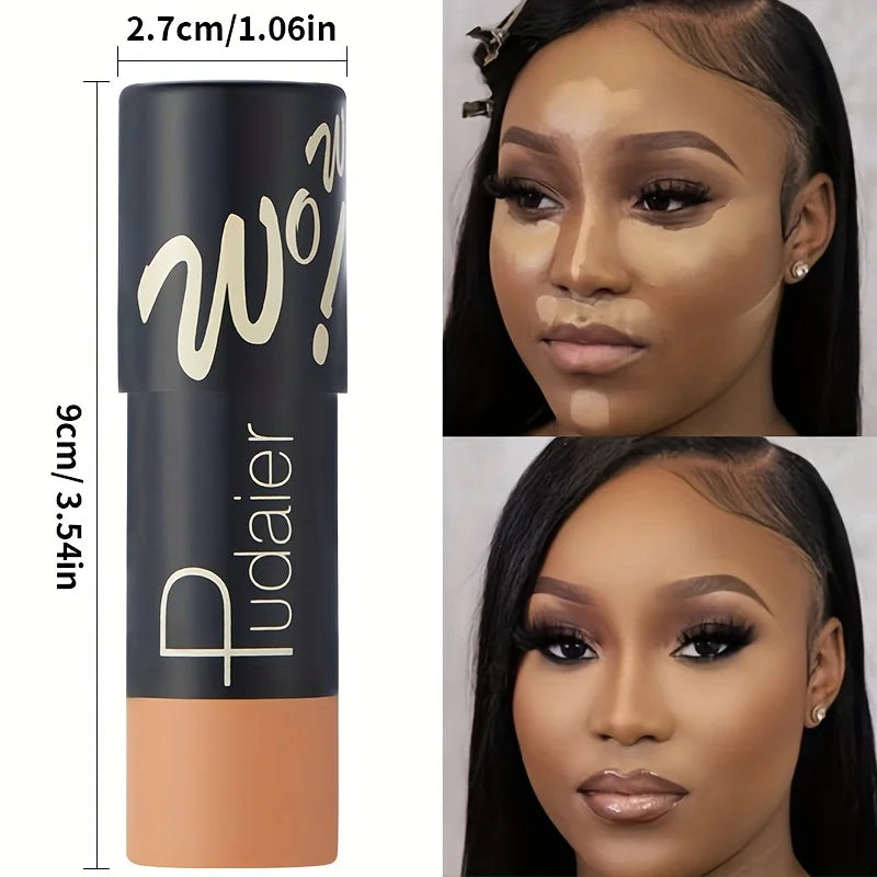 2-in-1 Foundation & Concealer Stick, Waterproof Long Wear, Full Cover, Hide Blemishes, Smooth Base Makeup Beauty World Shop