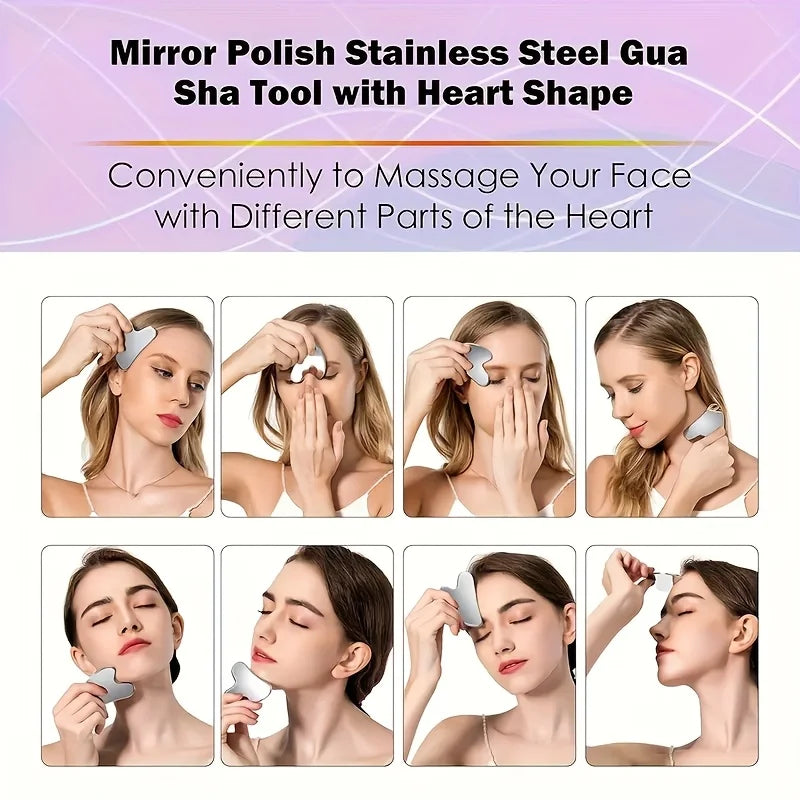 Contour brush scraping board set lymphatic contour facial brush stainless steel fascia knife firming lifting massage board Beauty World Shop