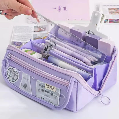 1pc large capacity learning pencil case with multifunctional desktop organization and storage stationery box for boys and girls Beauty World Shop
