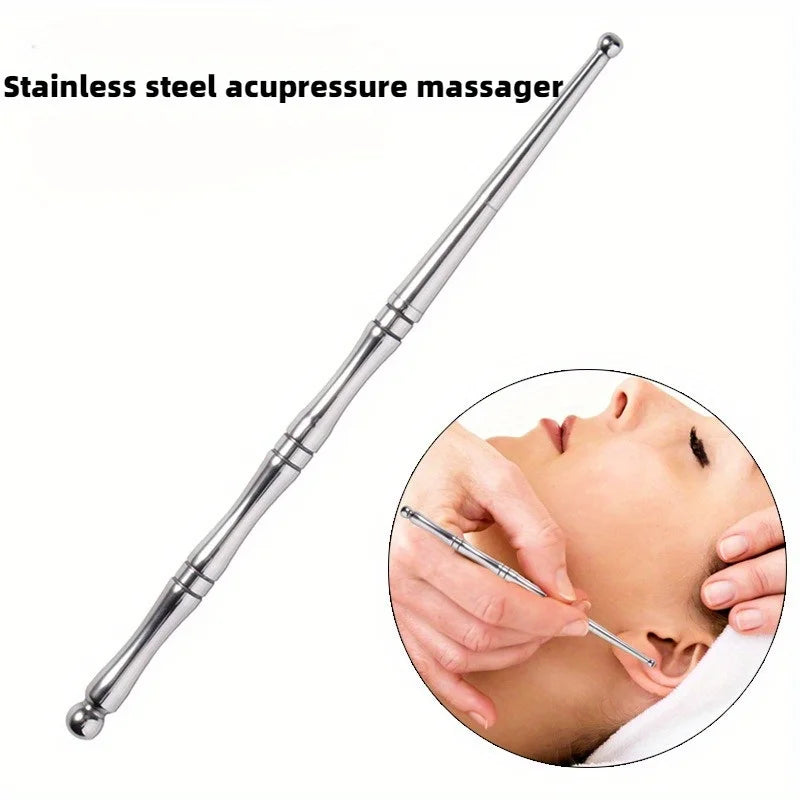 Stainless Steel Acupuncture Pen - Dual Head Massage Tool for Deep Tissue, Trigger Points & Acupressure, Handheld Relaxation Beauty World Shop