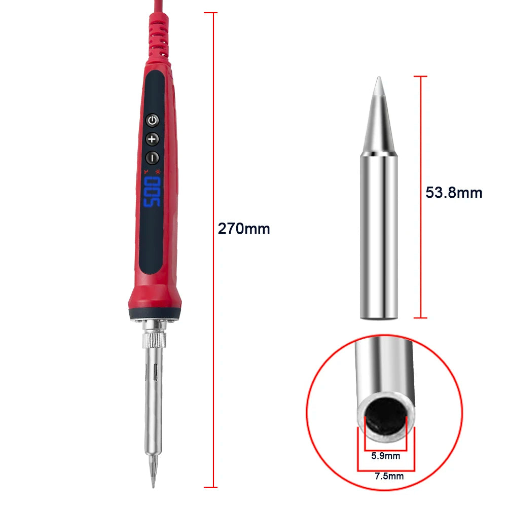 80W Soldering iron kit adjustable temperature LCD solder welding tools Ceramic heater soldering tips Tweezers soldering wire Beauty World Shop