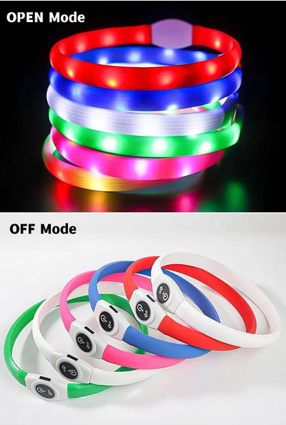 New Led Luminous Dog Collar PVC Waterproof , For Large Medium Small Dogs Collar Usb Light Night Safety Pet Glowing Accessories Beauty World Shop