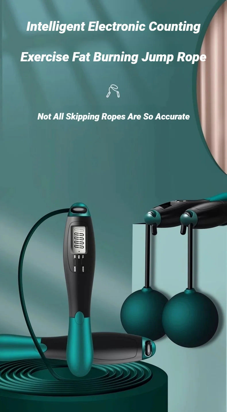 Counting Jump Rope Steel Skipping Exercise Adjustable Fitness Gym Training Home Equipment Sports Adult Student Exam Beauty World Shop