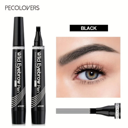 6 Colors 1pc Eyebrow Pen Waterproof 4 Split Tip Eyebrows Pen Eyebrow Tattoo Pen Waterproof Liquid Black Eyebrow Makeup Pencil Beauty Fashion