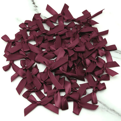 (50 Pcs) 4*4cm Colourful Ribbon Bows Small Size Polyester Satin Ribbon Bow Flower DIY Craft Decoration Beauty World Shop