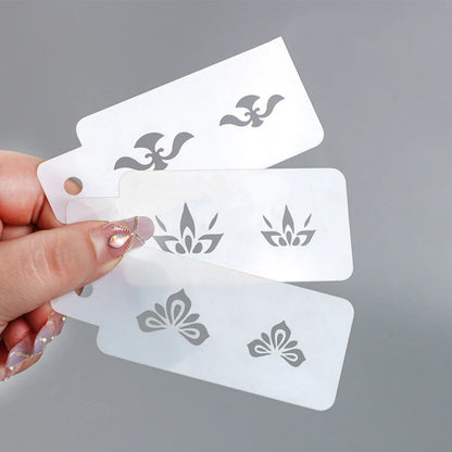 Makeup Template Women Kids DIY Supplies Hollow Flowers Temporary Tattoo Stencil For Drawing Molds Face 15*4.5cm Beauty World Shop