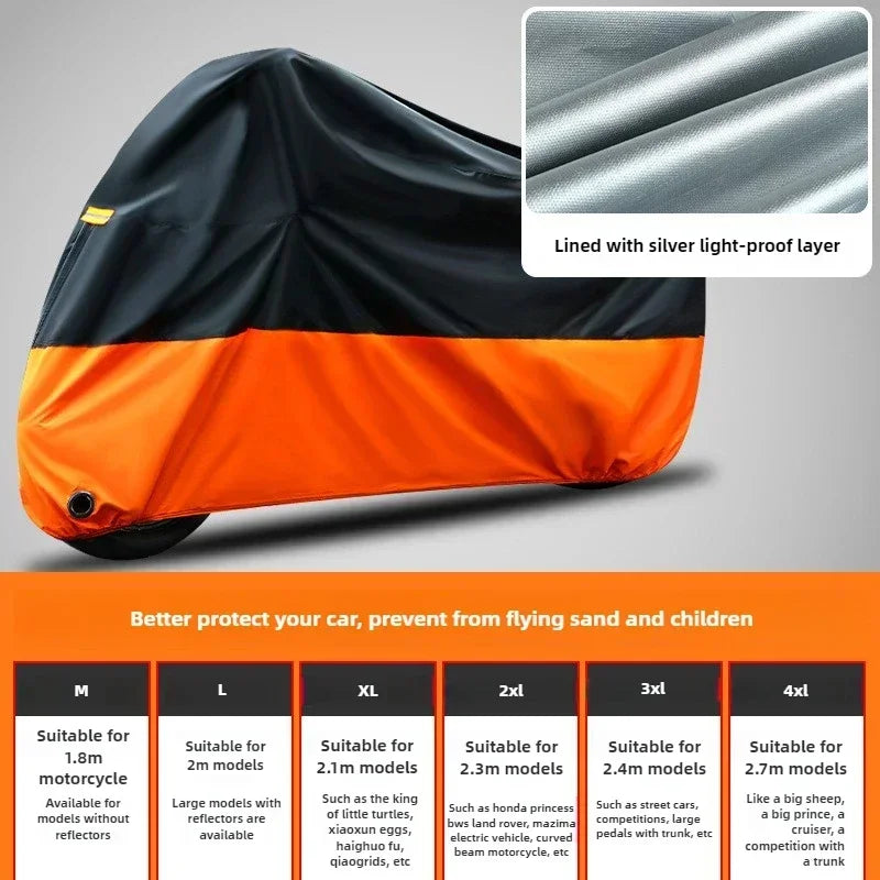 Motorcycle Thick 190T Waterproof Universal Outdoor Uv Electric Bike Protective Motorbike Dust Rain Sunshade Cover for All Season Beauty World Shop