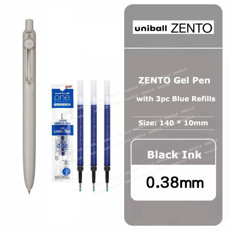 uniball ZENTO Standard 0.38/0.5mm Gel Pens,Water-Based Smooth Writing Roller Ball Pens Fit for a variety of occasions Stationery Beauty World Shop