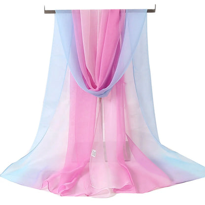 Fashion Four Seasons Women Plain Color Thin Soft Beach Thin Silky Georgette Scarf Shawls Long Wraps Beach Sunscreen Hijab Beauty World Shop