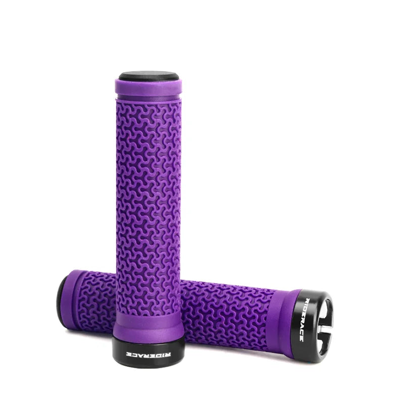 RIDERACE Bicycle Handle Bar Grips MTB Mountain Bike Single-sided Locking Handlebar Cover Rubber Non-slip Cycling Accessories Beauty World Shop