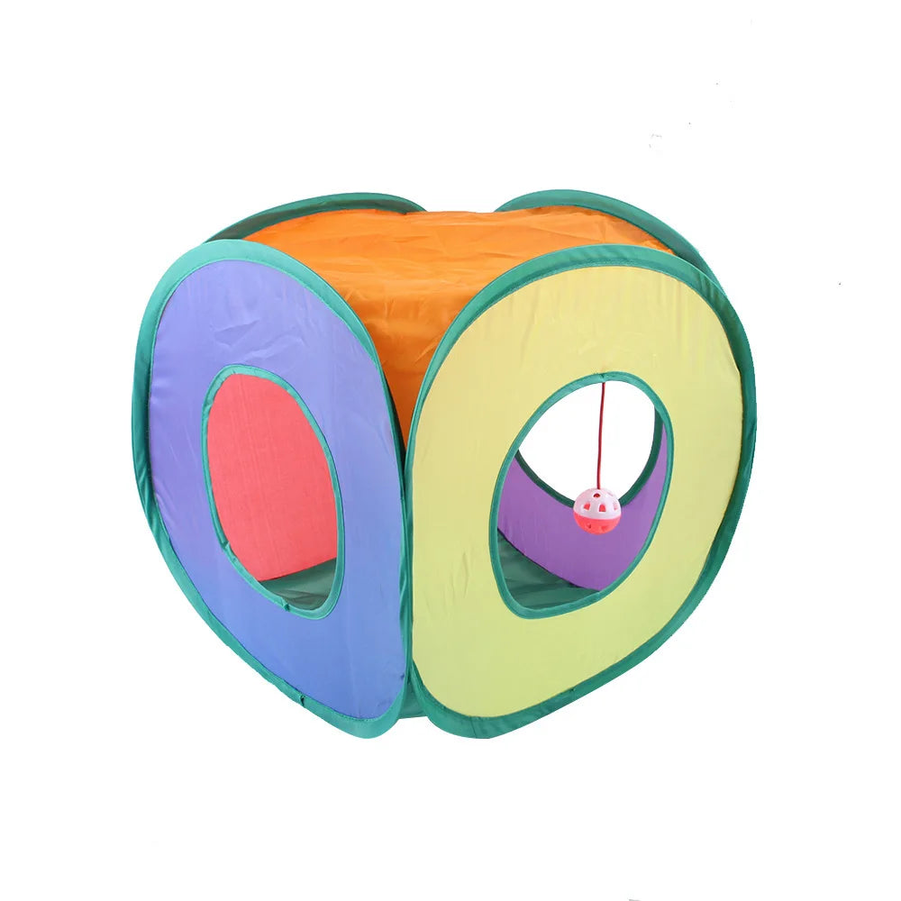 Cat Tunnel Pet Supplies Cat S T Pass Play Tunnel Foldable Cat Tunnel Cat Toy Breathable Drill Barrel for Indoor loud paper Beauty World Shop