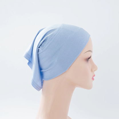 56colors Fashion Women Inner Hijab Tube Muslim Cap Bonnet Plain Islamic Underscarf Bamboo Jersey Undercaps Beauty World Shop