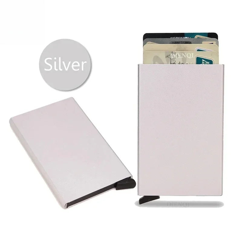 Small and Practical Pop Up Minimalist Smart Wallet Thin Slim RFID Credit Card Holder for Men Women Metal Purse Mini Wallets Beauty World Shop