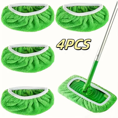 4 Reusable Mop Pads with High Water Absorption and Ultra-fine Fiber Cleaning Pads That Can Firmly Adhere To Most Standard Mops Beauty World Shop