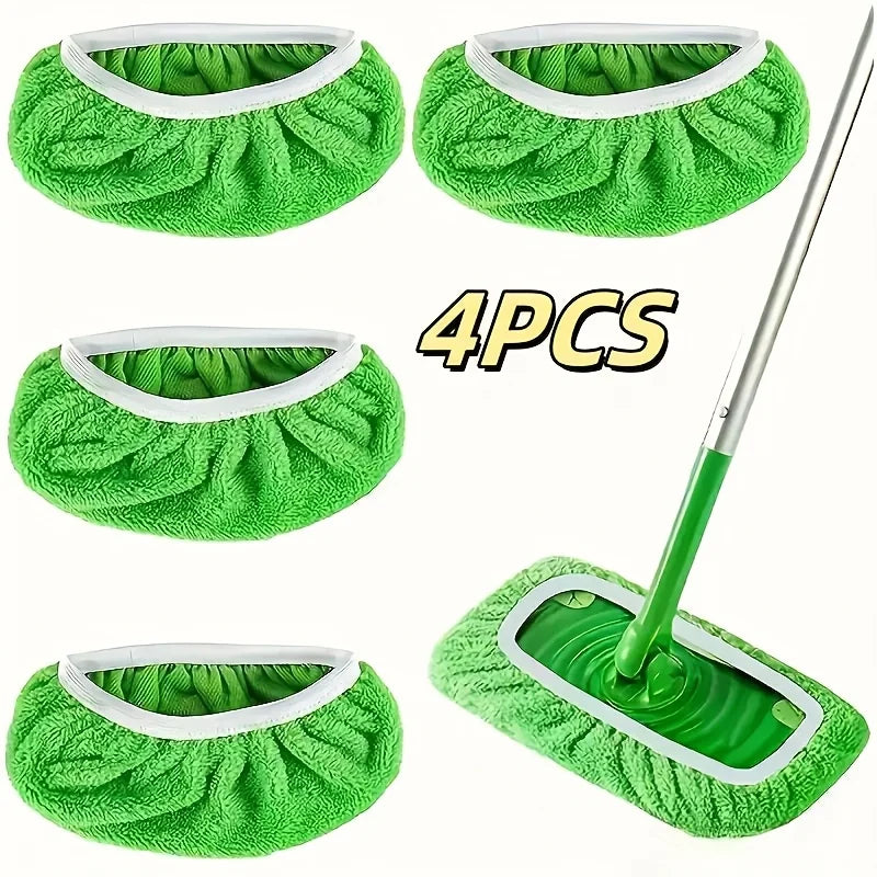 4 Reusable Mop Pads with High Water Absorption and Ultra-fine Fiber Cleaning Pads That Can Firmly Adhere To Most Standard Mops Beauty World Shop