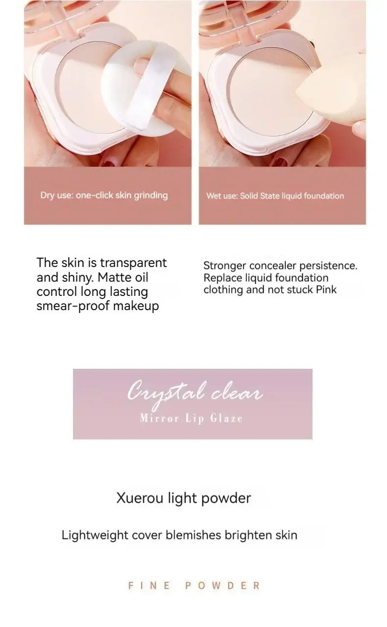 Setting Powder Oil Control Makeup Setting Brightening Skin Tone Setting Powder With Mirror Compact Portable Makeup Powder Beauty World Shop