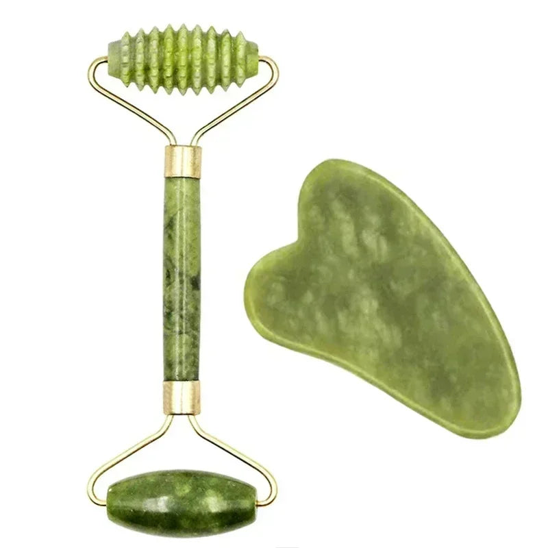 Natural Jade Roller Face Gua Sha Natural Stone Body Neck Massager Acupoint Eye Care Spa Massage Tools Massage Visage Lifting Beauty World Shop