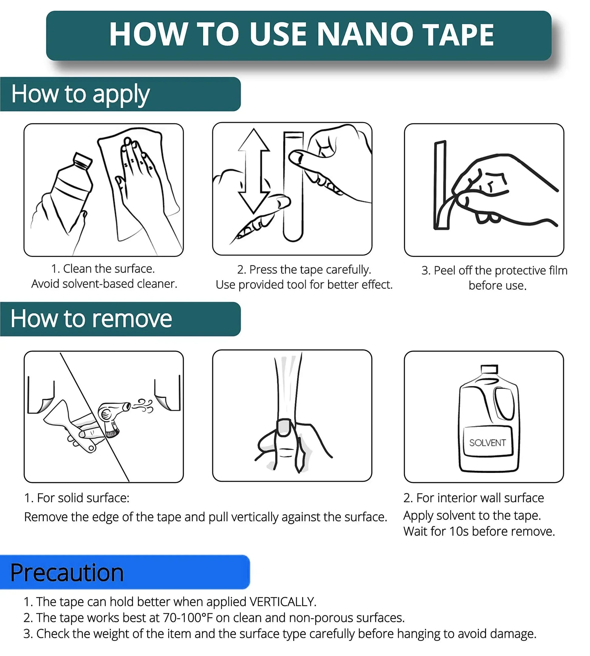 Nano Tape Double Sided Tape Transparent Reusable Waterproof Adhesive Tapes Cleanable Kitchen Bathroom Supplies Tapes Beauty World Shop
