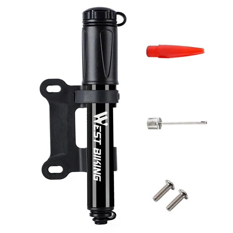 WEST BIKING 100Psi Mini Bike Pump Aluminum Alloy Bicycle Hand Air Pump Tire Inflator Schrader Presta Valve MTB Road Cycling Pump Beauty World Shop
