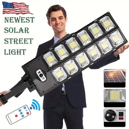 504LED uitra-Bright Solar Street lght Wide Angle Motion Sensor, RemoteControl,Energy-Efflcient, Waterproof 4300mah Beauty Fashion