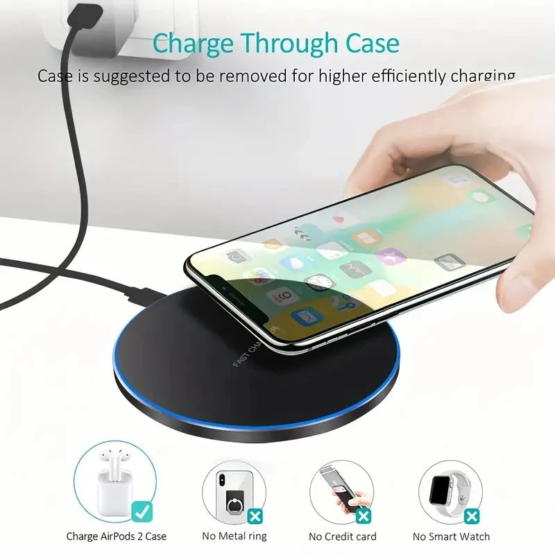 30W Wireless Charger For iPhone 15 14 13 12 X Pro Max Induction Fast Charging Pad Dock Station For Samsung S23 S22 Xiaomi Huawei Beauty World Shop