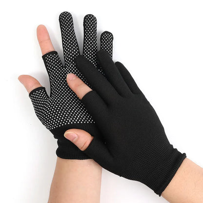 Non-slip Touchscreen Nylon Gloves Men Women Summer Outdoor Riding Sport Fitness Breathable Non-slip Sunscreen Half Finger Gloves Beauty Trend Shop