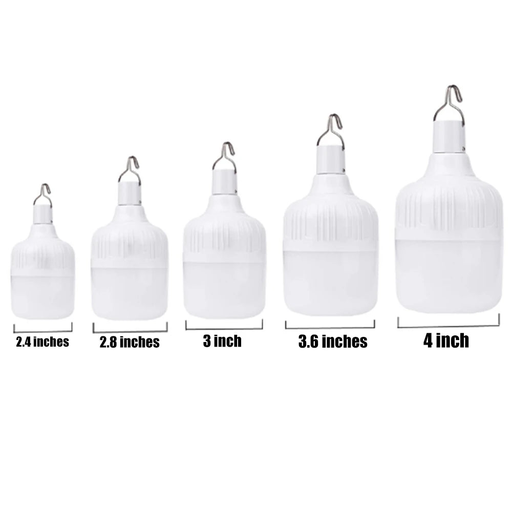 1-8pcs Portable Outdoor Camping Lights USB Rechargeable lamp LED Emergency Bulb Hook High Power Tents Lantern Night Lights Bulb Beauty World Shop